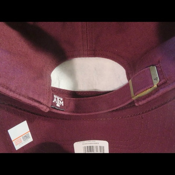 New '47 Clean Up Texas A&M Aggies Plain Logo Strapback Hat Maroon Red NCAA - Picture 4 of 7
